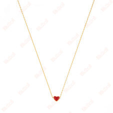 simple style gold necklace little red heart